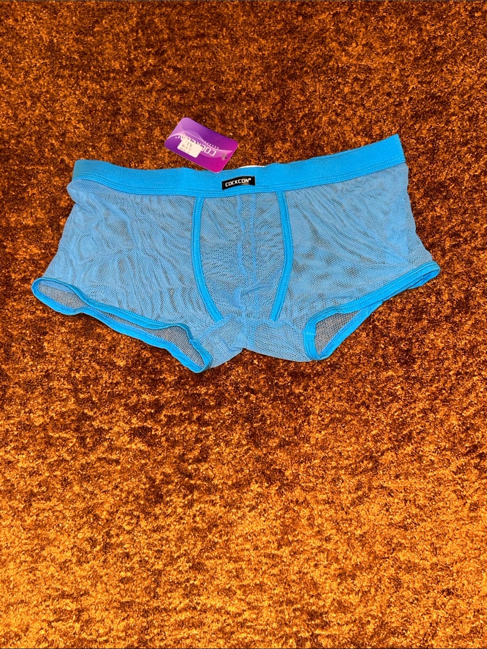 Men’s Sky Blue Mesh Boxer Briefs with Supportive Pouch